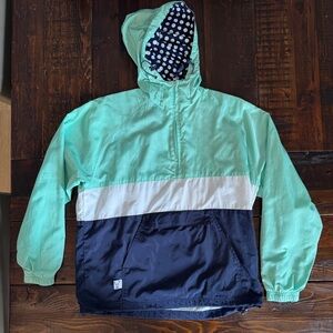 Jadelynn Brooke 3/4 zip rain jacket with hood. Size Small. GUC.